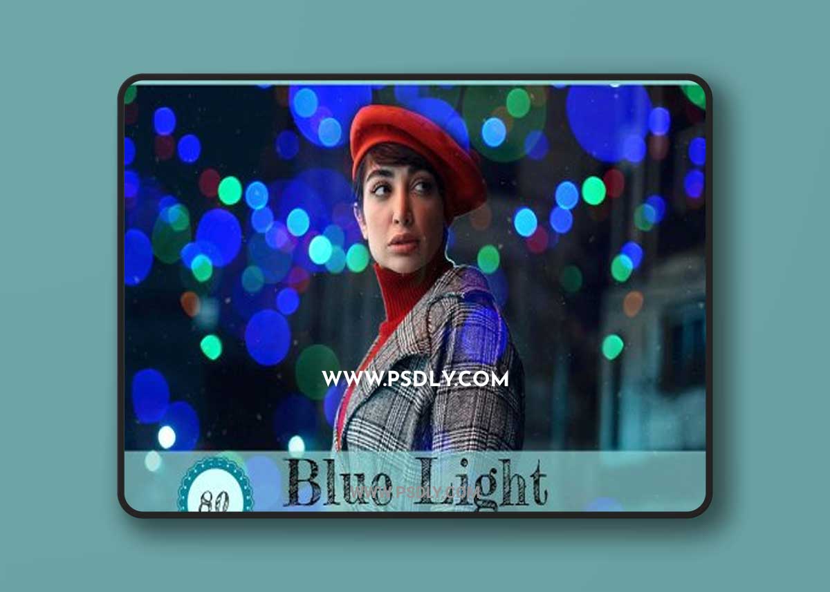 CreativeMarket - Blue Light Bokeh Photoshop Overlay 7160855