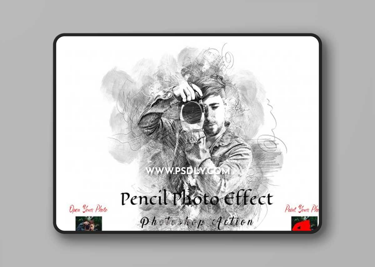 CreativeMarket - Pencil Photo Effect Photoshop Action 7135780