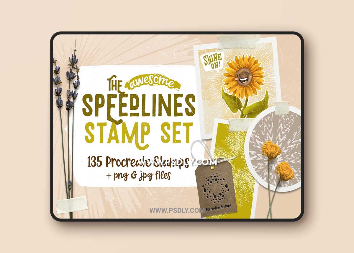 CreativeMarket - Speedlines Stamp Set for Procreate 6572178