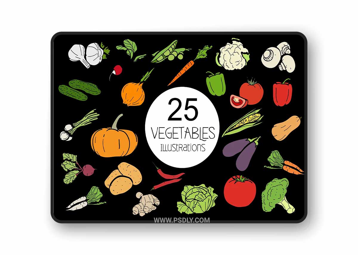 CreativeMarket - Vegetables 25 types of garden plants 3338263