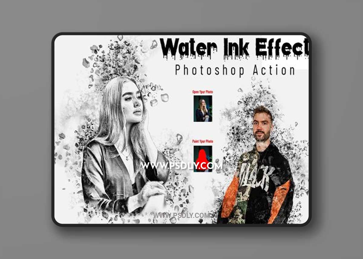 CreativeMarket - Water Ink Effect Photoshop Action 7128635