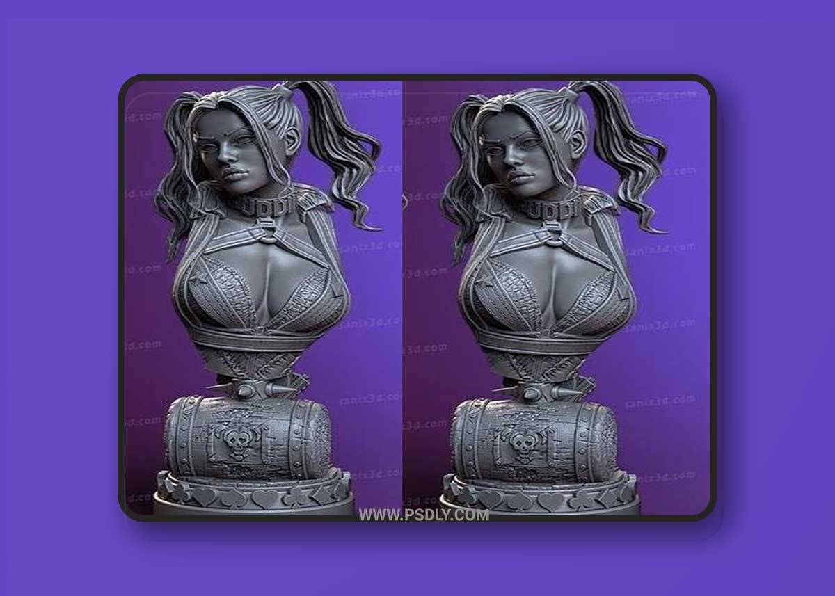 Harley Quinn Bust 3D Printable