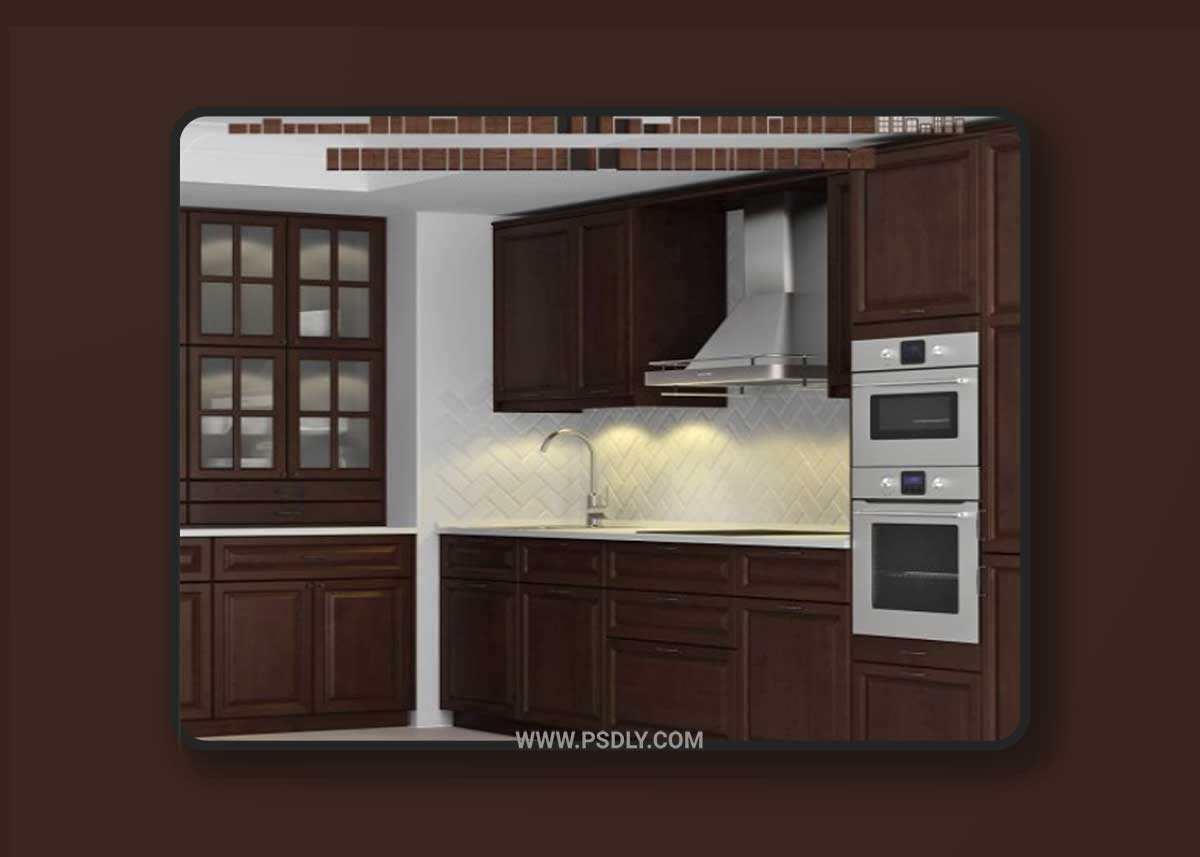 Ikea Kitchen with facades of Dalarna 3D Model