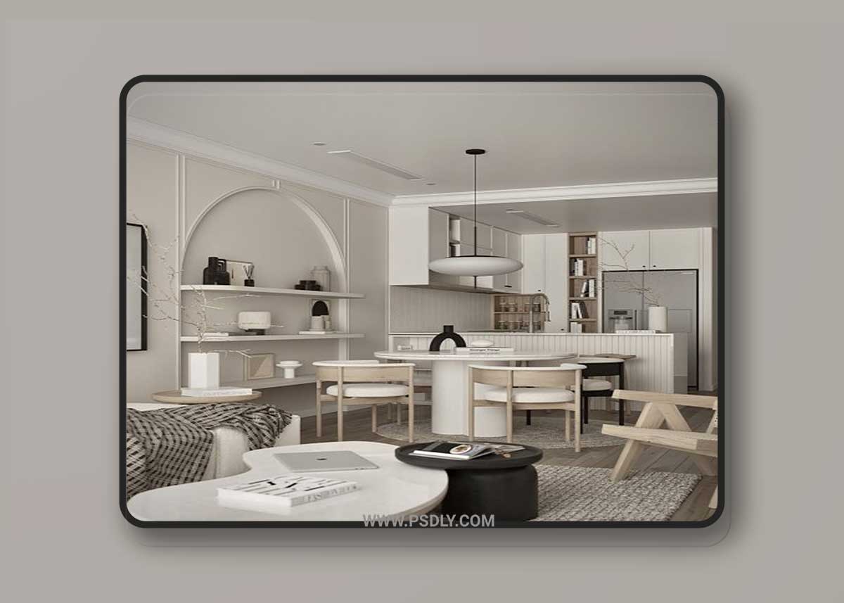 Living Room – Kitchen Interior By Nghiem Thuy Linh