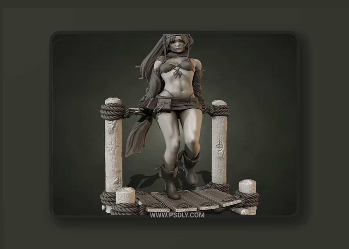 Rikku from Final Fantasy 3D Printable 3D Model