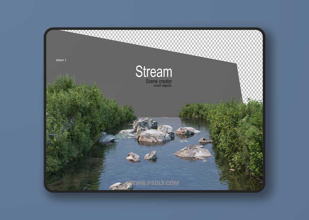 Streams and riverside plants Psd
