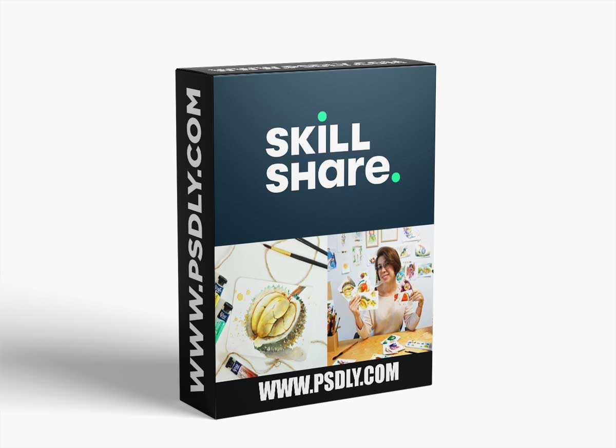 Tropical Fruit Series: DURIAN [course 9]. Paint Cool Watercolor Postcards Like a Pro