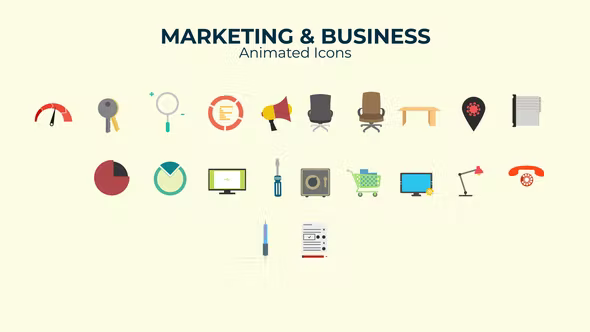 Videohive Marketing & Business Flat Design Icons 37301903