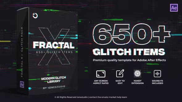Videohive FRACTAL X | 650+ Glitch Pack 36865814