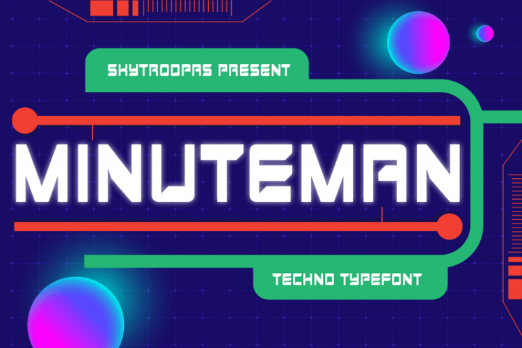 Minuteman - Futuristic Techno Font