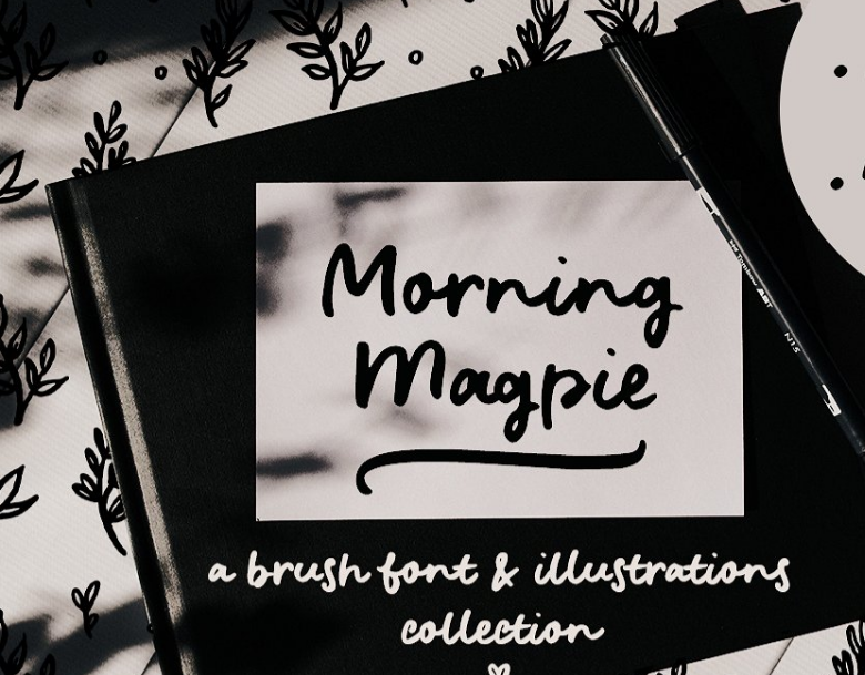 Morning Magpie brush font