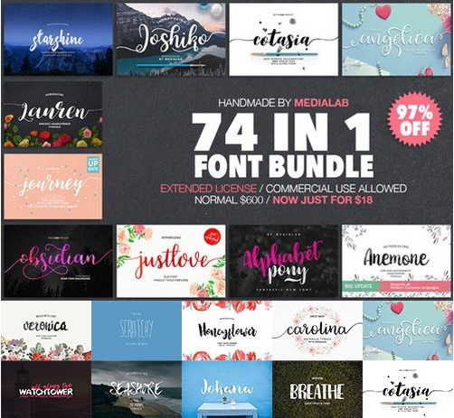 74 IN 1 FONT BUNDLE