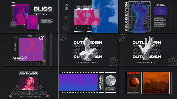 Videohive Gradient Synthwave Opener 37275515