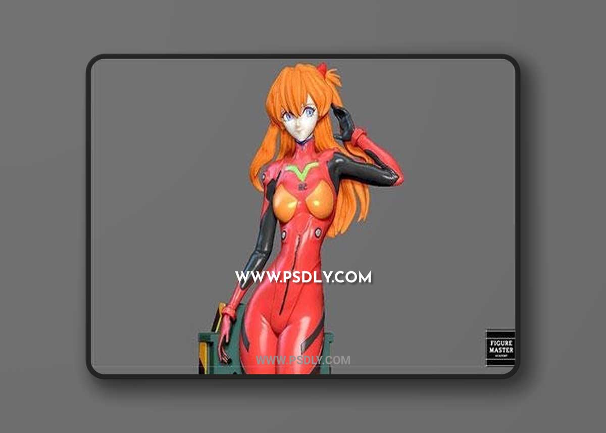 3D Print Models Asuka Plug Suit Evangelion Sexy Girl Statue Cute Pretty Anime Character
