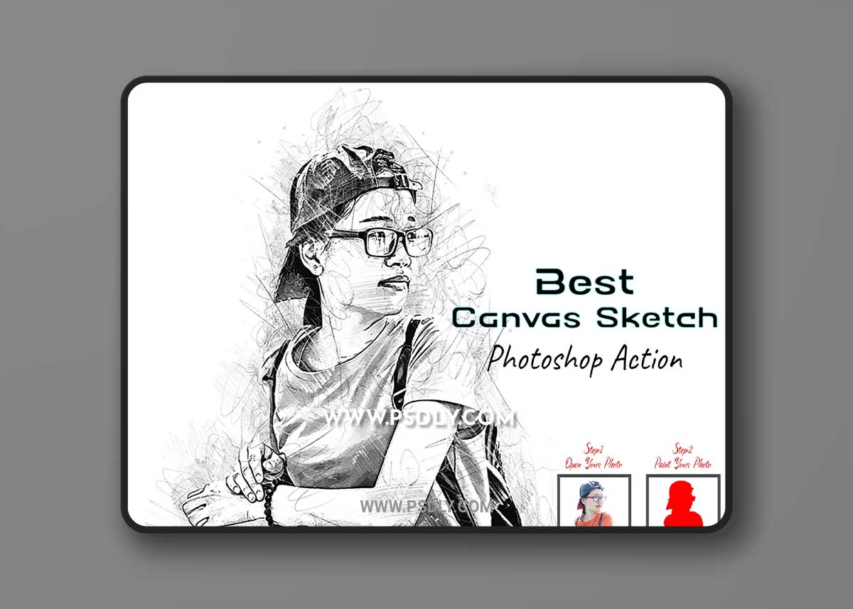 CreativeMarket - Best Canvas Sketch Photoshop Action 7199172