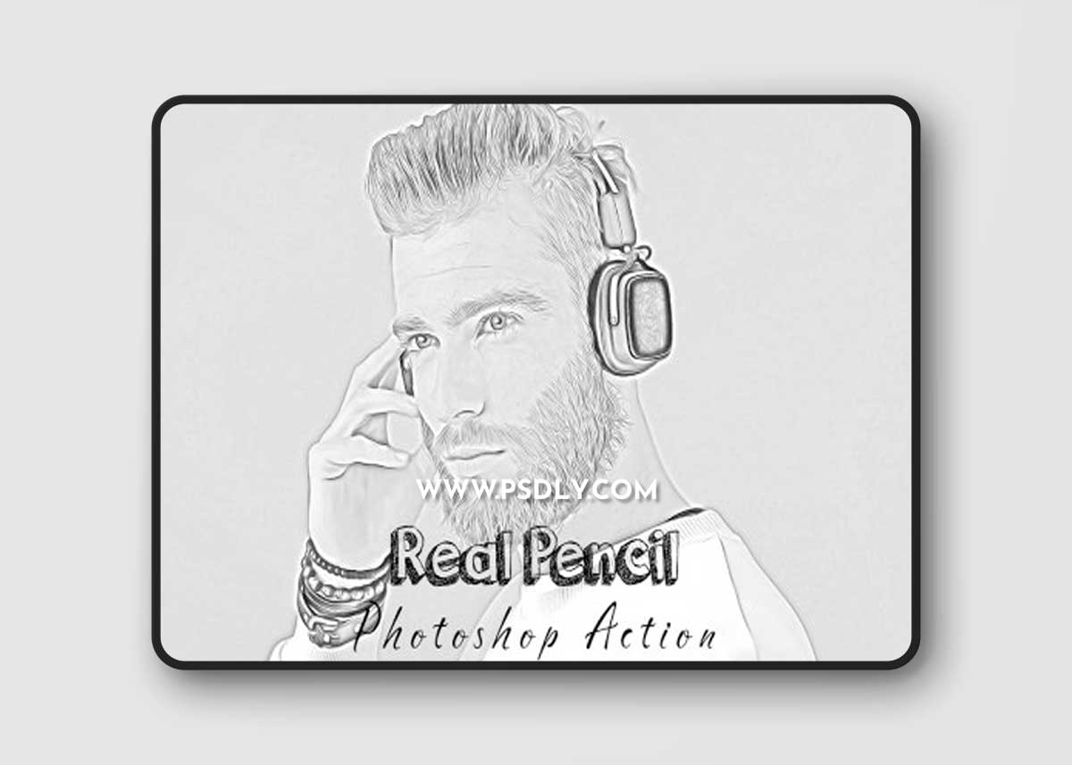 CreativeMarket - Real Pencil Photoshop Action 7226061