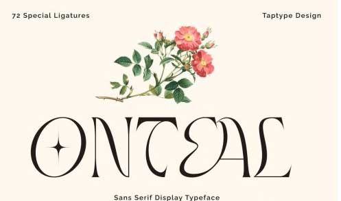 Onteal - vintage serif ligature typeface