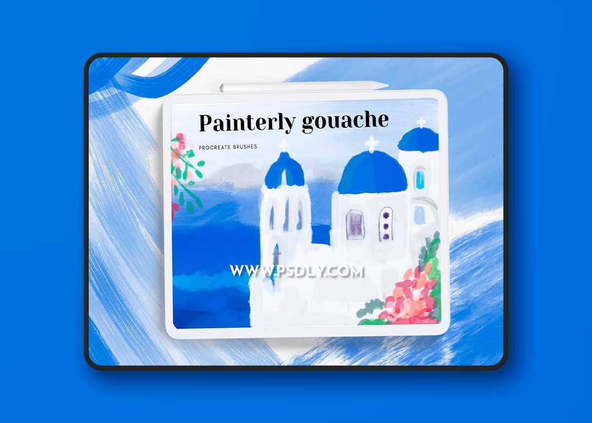 Painterly gouache brushes ABHQTZW