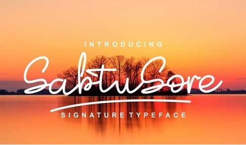 SabtuSore Signature Typeface