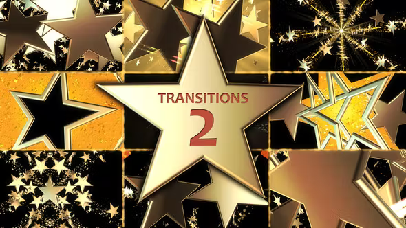 Videohive Gold Star Transitions Pack 2 36640189