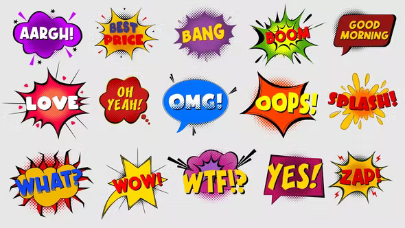 Videohive Modern Clean Comic Bubbles 37947484