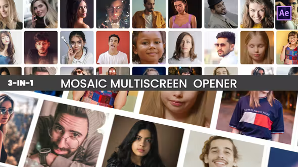 Videohive Mosaic Multi Screen Opener 37784057
