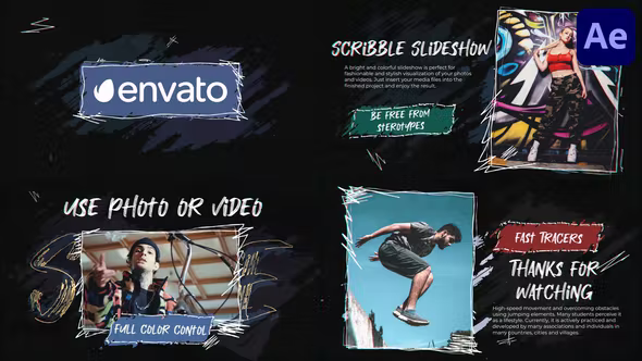Videohive Stylish Scribble Slideshow | After Effects 38019065