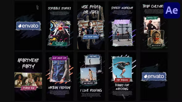 Videohive Stylish Scribble Stories | After Effects 38032495