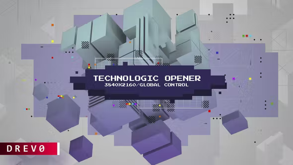 Videohive Technologic Opener/ Blockchain Cubes Bitcoin Ethereum NFT Corporate Urban City Modern Hitech AI Info 37961662