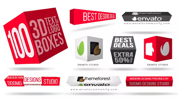 Videohive 3D Text & Logo Boxes 15235852