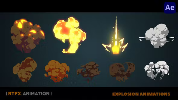 Videohive Cartoon Flash 2D FX explosions [After Effects] 37735216