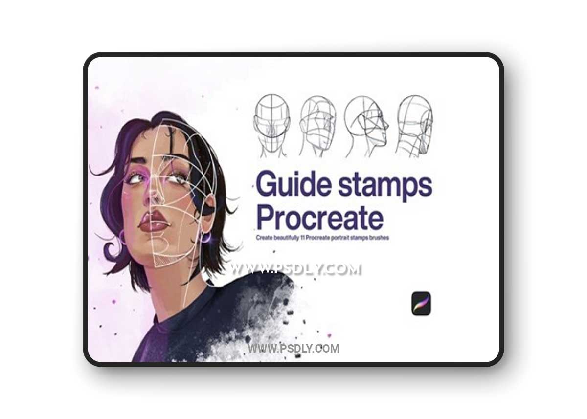 10 Portrait Guide Stamps Procreate 9NLVM7X