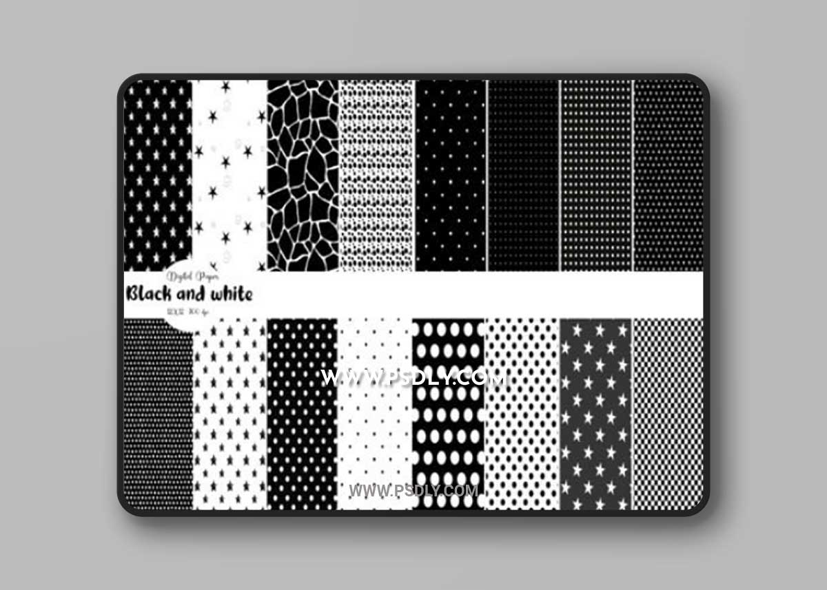 18 Black and white Textures Collection