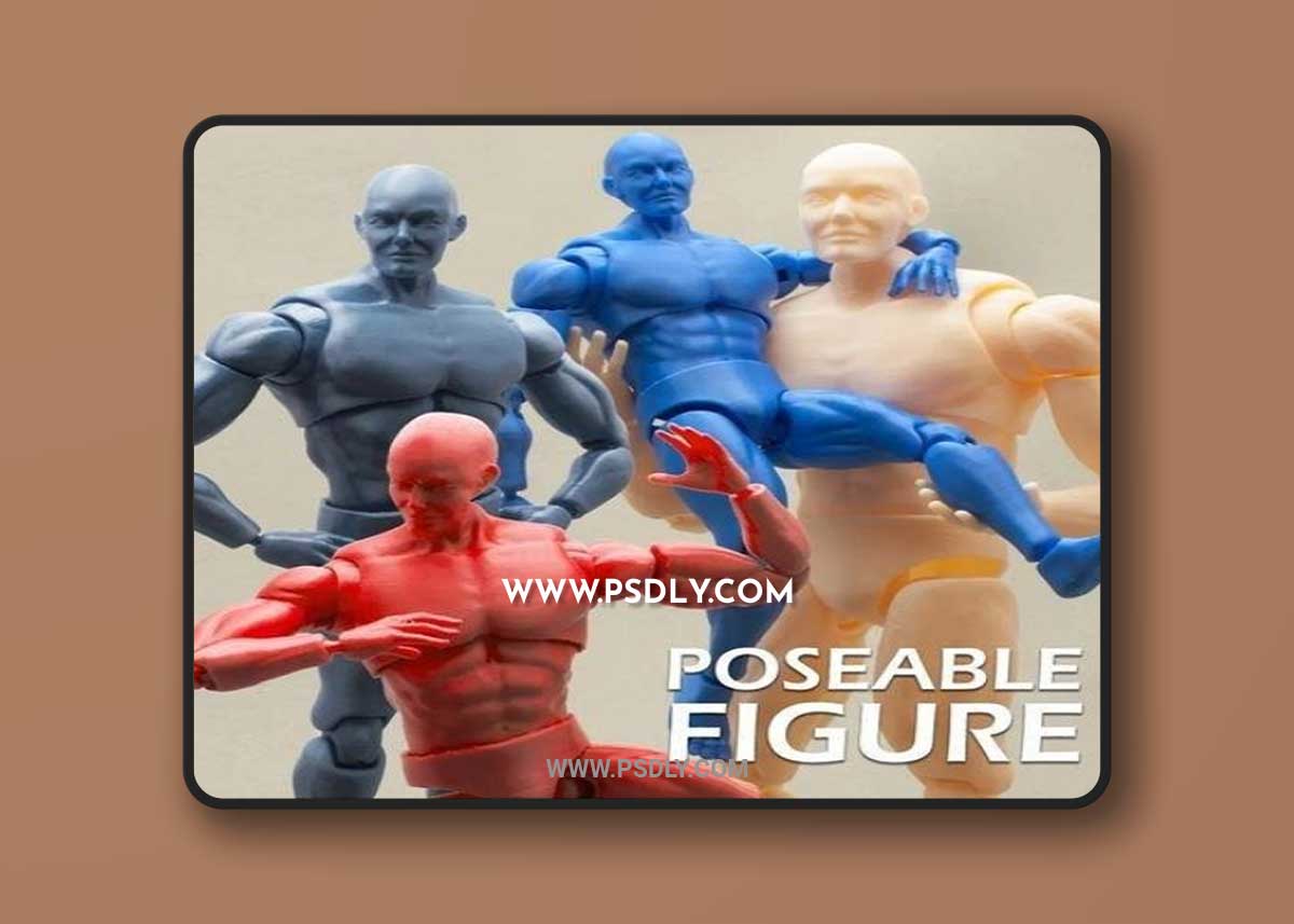 3D STL Articulated Poseable Male Figure