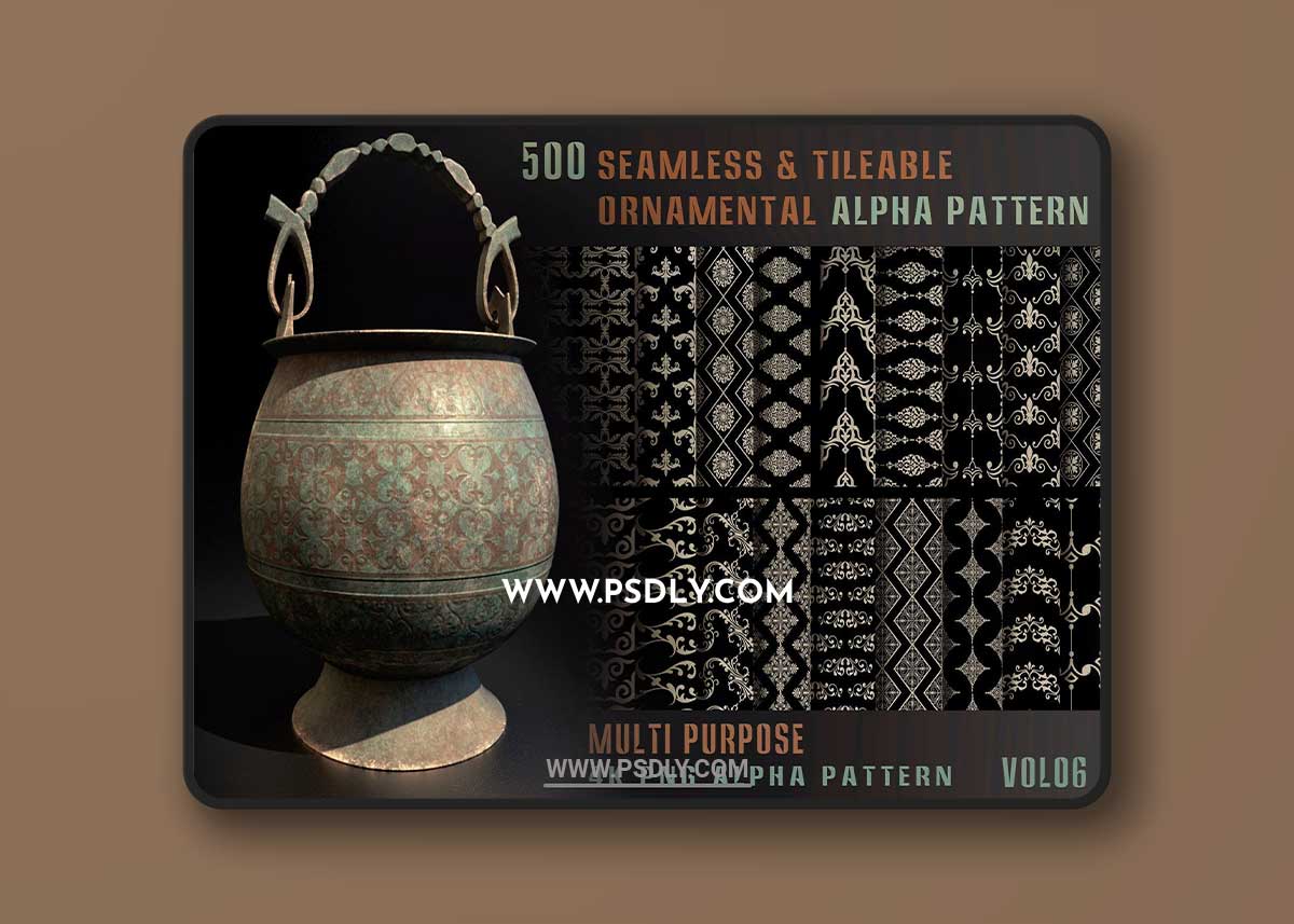 500 seamless & tileable ornamental alpha pattern-Vol06