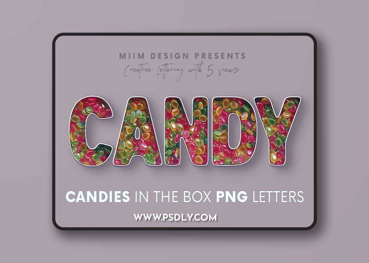 CreativeMarket - Candies in the Box - 3D Lettering 7176191