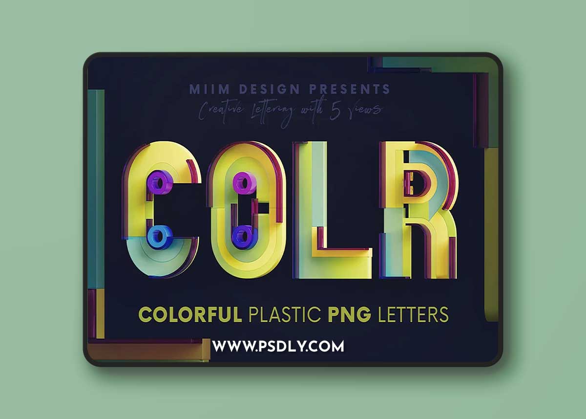 CreativeMarket - Colorful Plastic - 3D Lettering 7079811