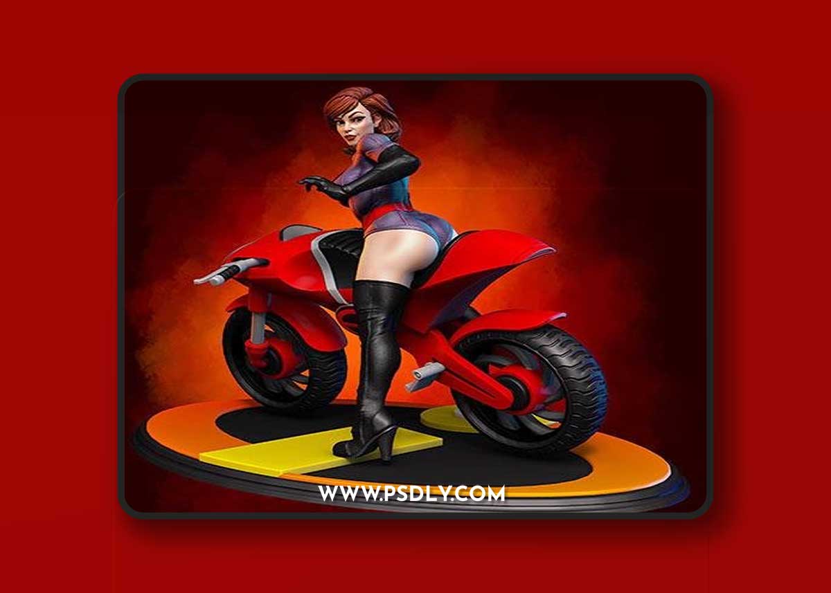 Elastigirl and Elasticycle - The Incredibles Fan Art 3D Print Model