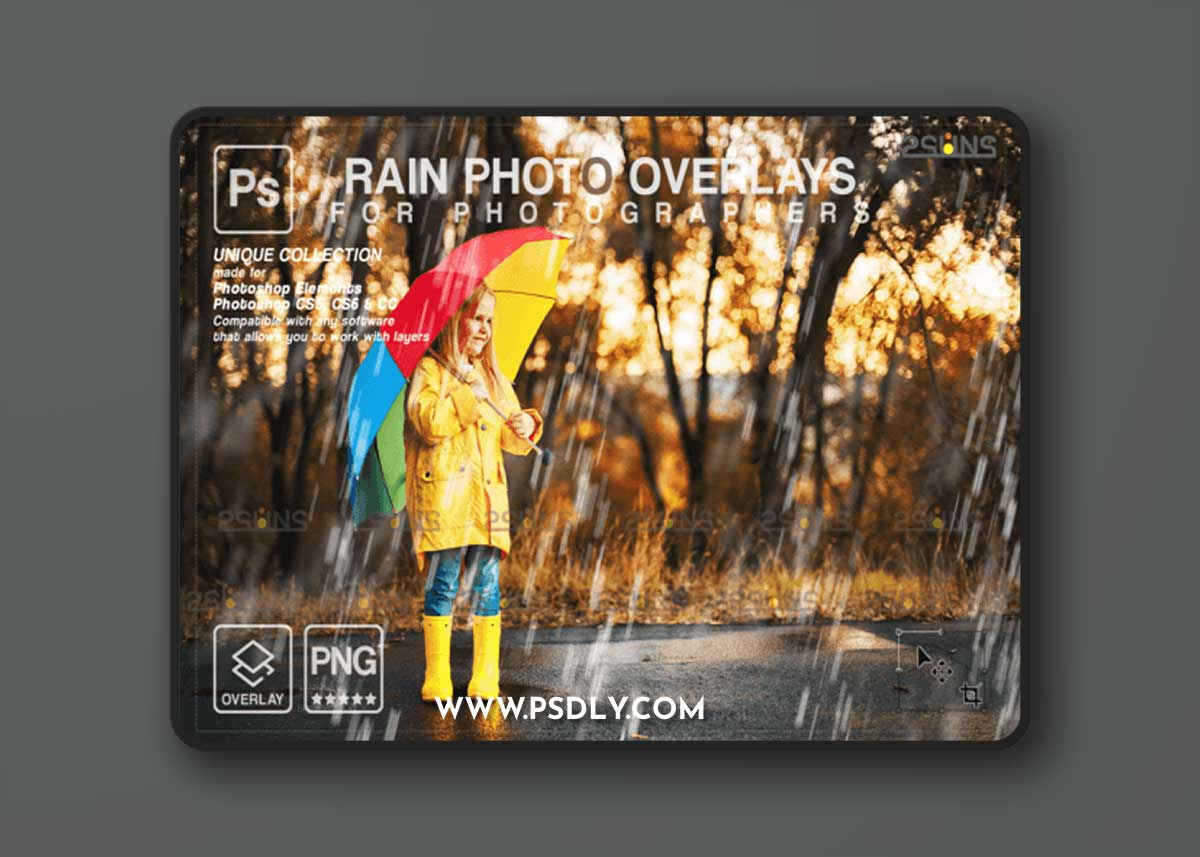 Falling Rain Weather Overlays