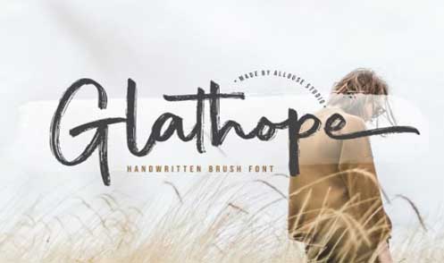 Glathope is A Handwritten Brush Font