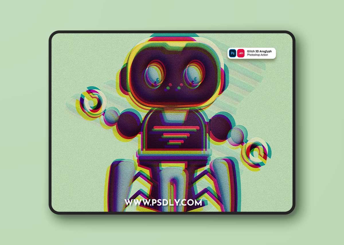 Glitch 3D Anaglyph Photoshop Action
