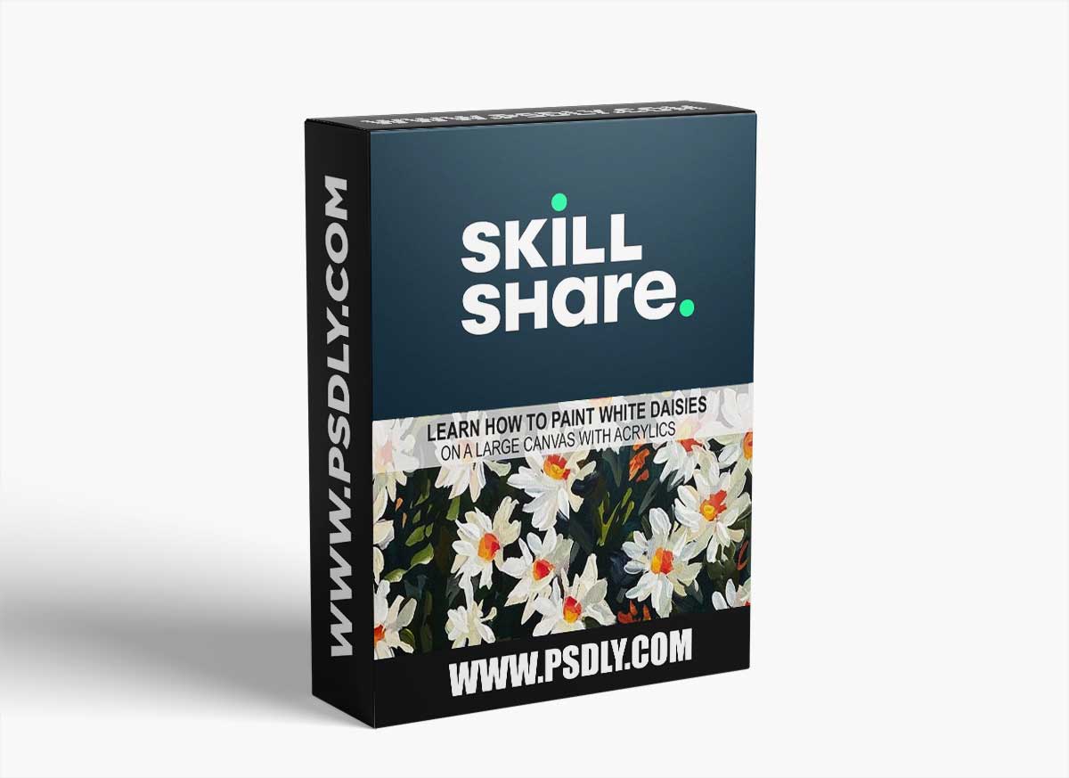 Painting Daisies on a Large Canvas with Acrylic Paint