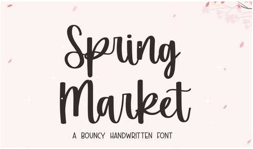 Spring Market - Handwritten Font