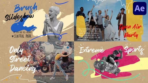 Videohive Brush Slideshow for After Effects 38316889