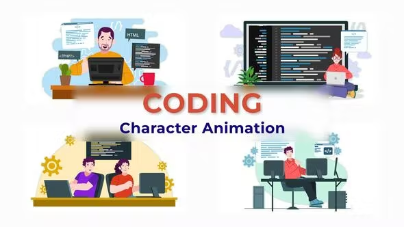 Videohive Coding Programmer Animation Scene 38193423