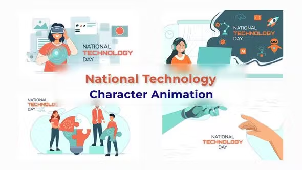 Videohive National Technology Day Explainer Animation Scene 38195615