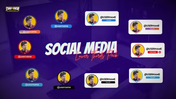 Videohive Social Media Lower Thirds Pack 38191473