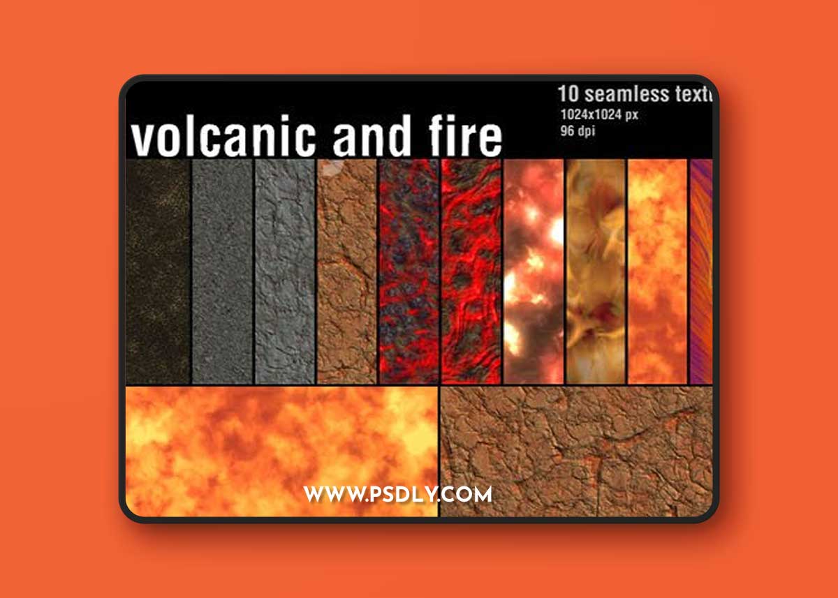 Volcanic & Fire - 10 Seamless Textures