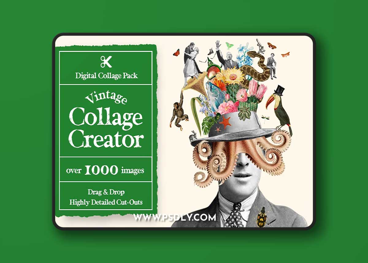 CreativeMarket - Vintage Collage Creator 1000+ Images - 6997183