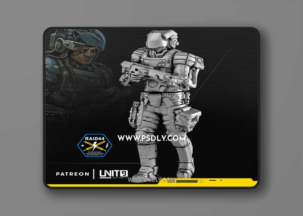 Cyberpunk police officer Kurt Sternhammer 3D Print